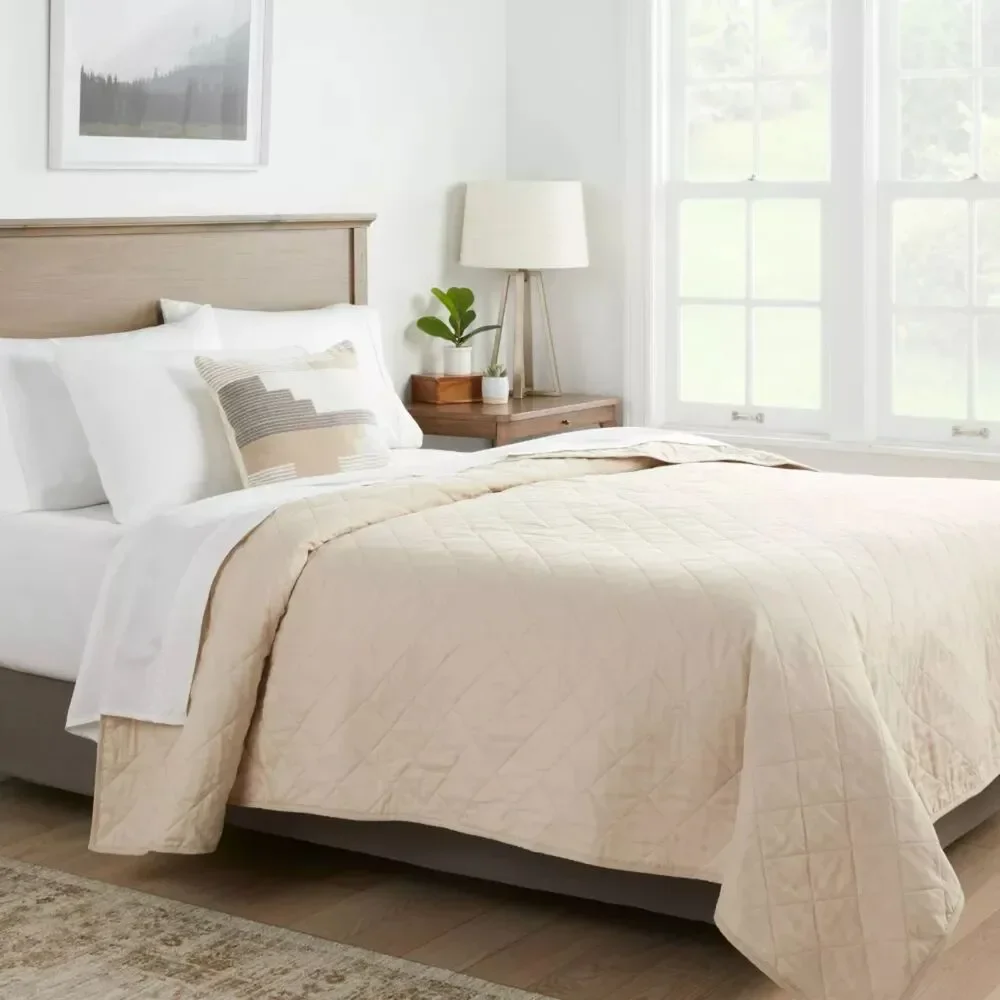 Diamond Stitch Cotton Linen Quilt - Threshold - FULL/QUEEN